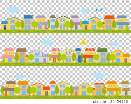 家が並んだ街並セット 20454336