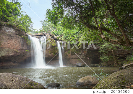 Natural water fall flare in the forest mountain. 20454506
