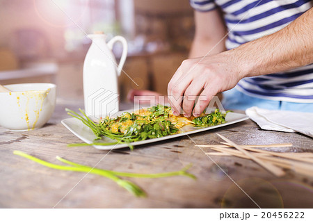 King prawns preparation. King prawns preparation. 20456222
