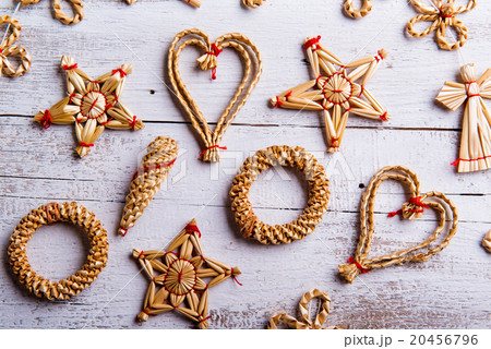 Christmas straw decoration. Studio shot. 20456796