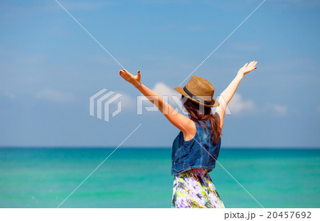 woman near the ocean woman near the ocean 20457692