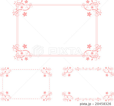 桜 フレーム セットのイラスト素材 4526
