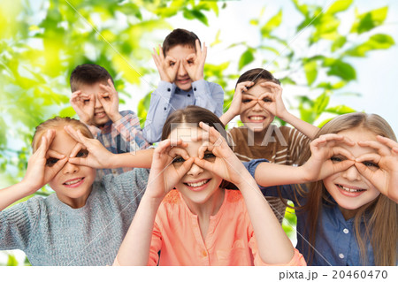 happy children making faces and having fun happy children making faces and having fun 20460470