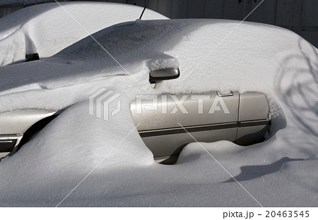 Cars in snow on parking lot. 20463545