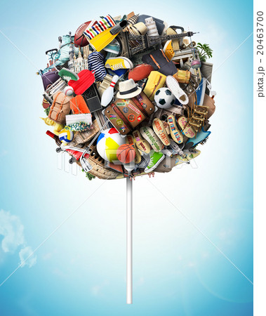 Travel large Lollipop with Luggage and attractions Travel large Lollipop with Luggage and attractions 20463700