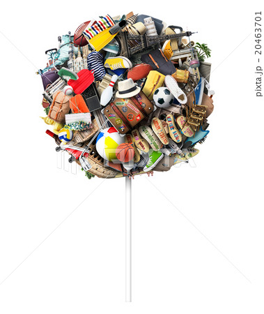 Travel large Lollipop with Luggage and attractions Travel large Lollipop with Luggage and attractions 20463701