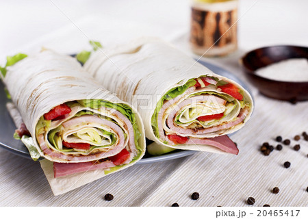 Vegetarian Salad Tortilla wraps Vegetarian Salad Tortilla wraps 20465417
