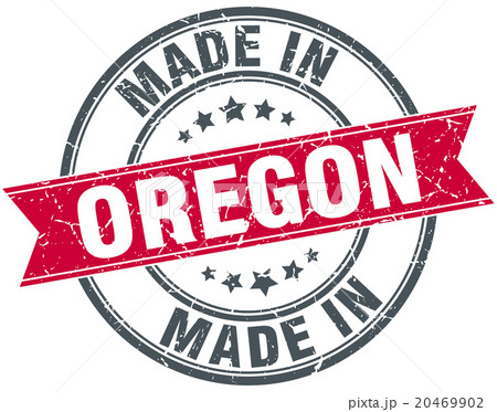 made in Oregon red round vintage stamp 20469902