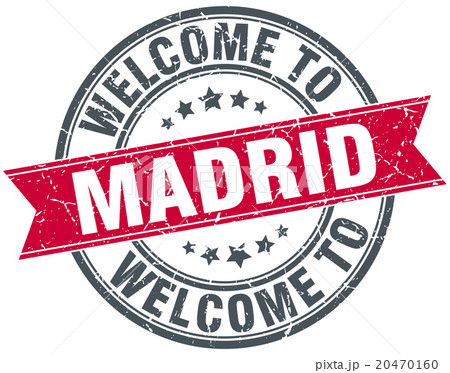 welcome to Madrid red round vintage stamp welcome to Madrid red round vintage stamp 20470160