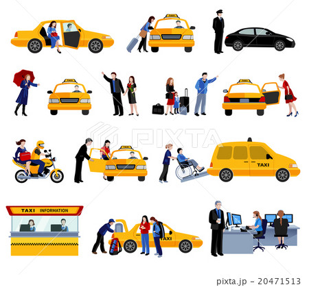 Set Of Taxi Service Icons 20471513