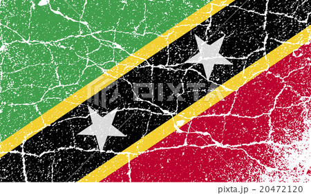 Flag of Saint Kitts and Nevis with old texture. Ve Flag of Saint Kitts and Nevis with old texture. Ve 20472120