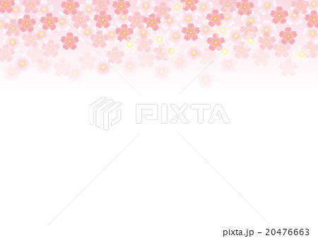 桜 紙面上部帯 背景素材のイラスト素材