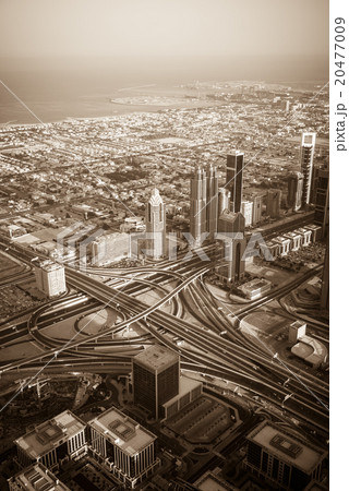 Dubai downtown morning scene. Top view 20477009