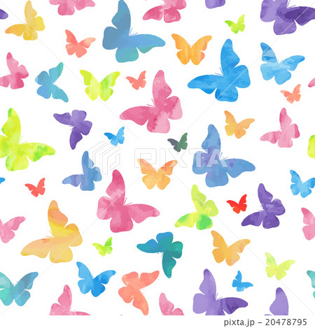 Seamless watercolor butterflies pattern 20478795