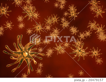 Virus cells flow 3D render background. Virus cells flow 3D render background. 20479157