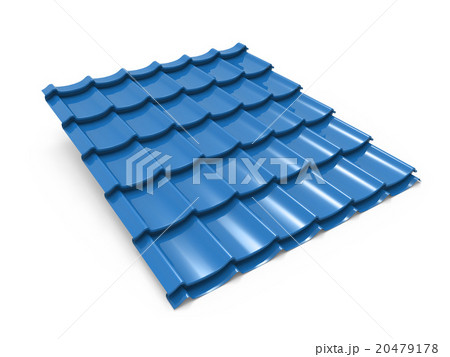 Blue metal foof tile isolated on white background. 20479178