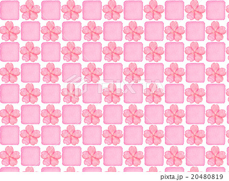 和風イメージ 和柄 市松模様 さくら 桜 サクラ かわいい チェック ピンク 桃色 イラスト 背景のイラスト素材