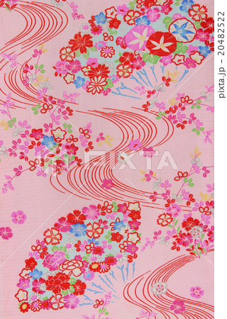 日本の紋様　絹織物　染め物　古布　絽 20482522