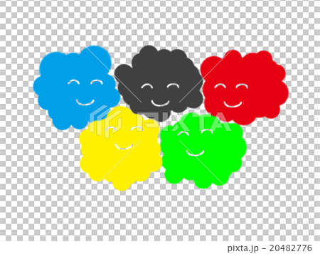 オリンピックのシンボルの色に似た笑顔の雲 20482776