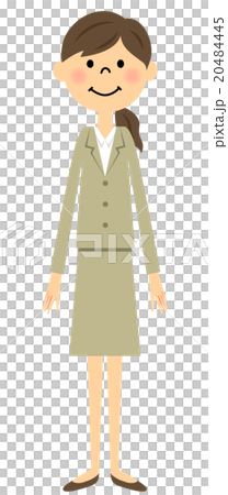スーツの女性（全身）　直立 20484445