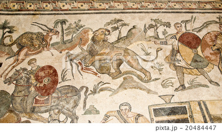 Mosaic fragment Roman Villa Romana del Casale 20484447