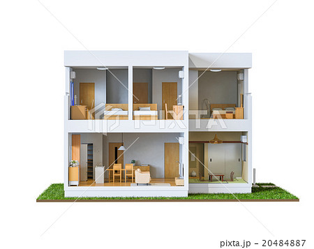 二階建て住宅のイラスト素材 4847