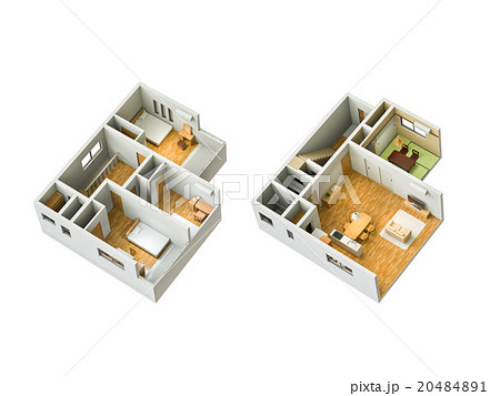 二階建て住宅の俯瞰 20484891