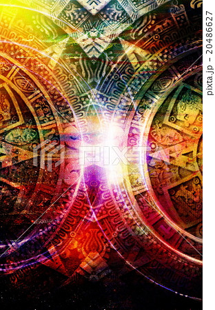 Ancient Mayan Calendar and light circle effect Ancient Mayan Calendar and light circle effect 20486627