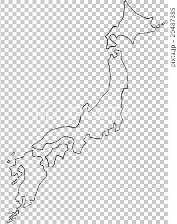 Handwritten Japanese Map Image Monochrome Line Stock Illustration