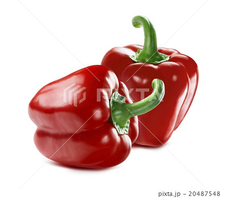 Red sweet peppers 2 isolated on white background Red sweet peppers 2 isolated on white background 20487548
