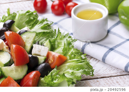 Greek salad in red boul Greek salad in red boul 20492596
