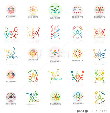 Linear abstract logos, letters, swirls Linear abstract logos, letters, swirls 20493438