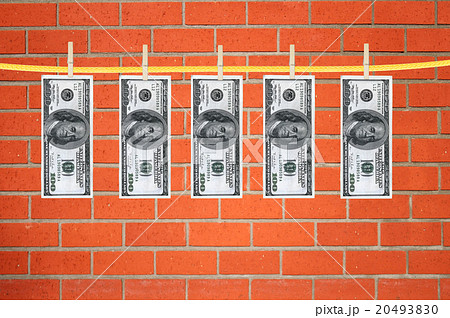 dollars dry after wash hang on clothespins 20493830