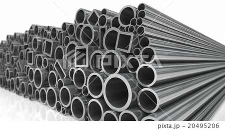 Stack of steel pipes Stack of steel pipes 20495206
