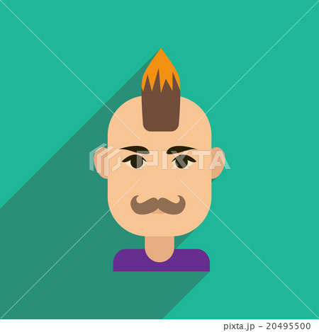 Flat web icon with long shadow men's haircut Flat web icon with long shadow men's haircut 20495500