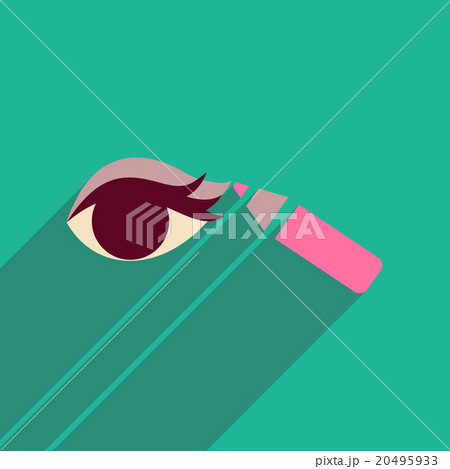 Flat icon with long shadow Eyeliner pencil Flat icon with long shadow Eyeliner pencil 20495933