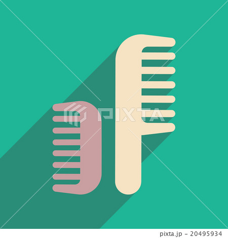 Flat icon with long shadow women combs Flat icon with long shadow women combs 20495934