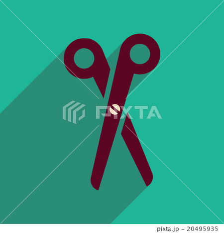 Flat icon with long shadow scissors Flat icon with long shadow scissors 20495935