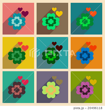 Concept of flat icons with long shadow clover Concept of flat icons with long shadow clover 20496118