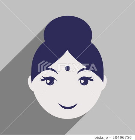 Modern flat icon with long shadow Indian girl 20496750