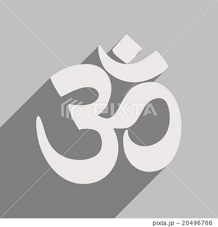 Modern flat icon with long shadow Indian om sign 20496766