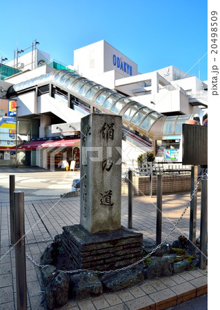 町田市駅前広場にある絹の道の石碑 20498509