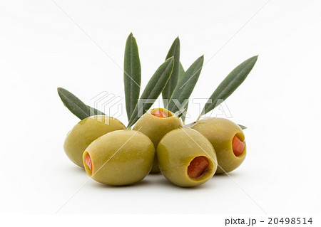 ピミエント入りグリーンオリーブ : Pimiento Stuffed Green Olive ピミエント入りグリーンオリーブ : Pimiento Stuffed Green Olive 20498514