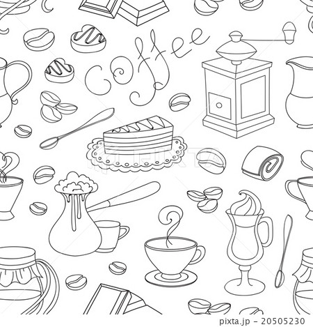 Doodle pattern coffee 20505230
