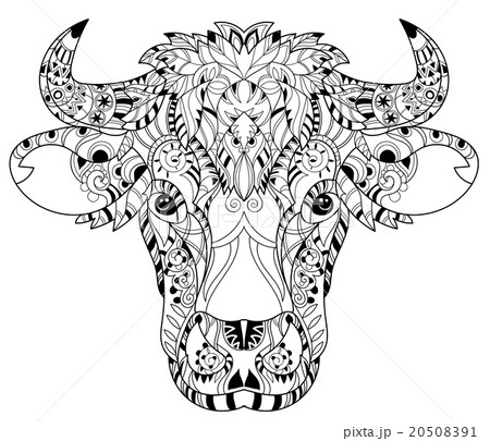 Hand drawn doodle outline cow head 20508391