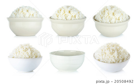 Collection Rice with bowl isolated on the white  20508492