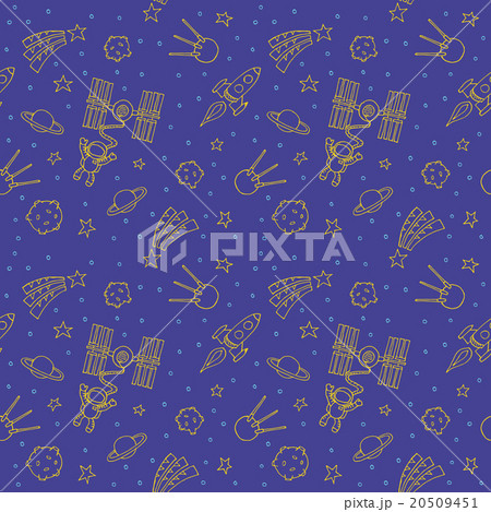 Seamless Doodle Space Pattern 20509451