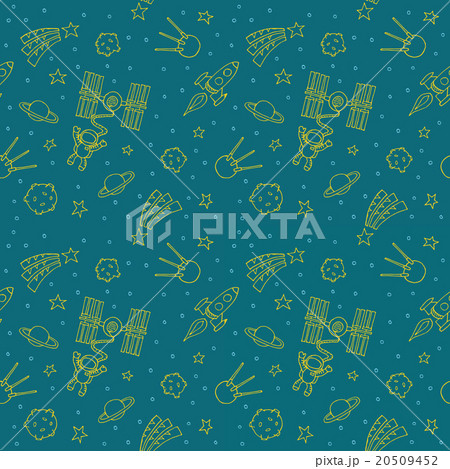 Seamless Doodle Space Pattern 20509452