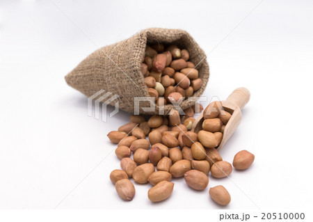Peanut in Gunny Bag on white background Peanut in Gunny Bag on white background 20510000