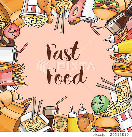 Doodle vector fast food 20512819